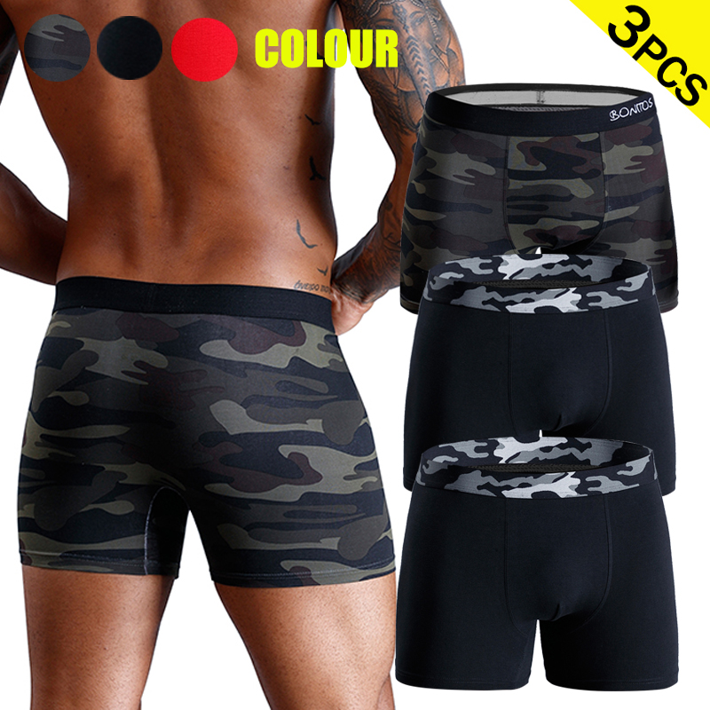 Boxer Shorts Modal - 3 stücke Camouflage männer Unterhosen Sexy
