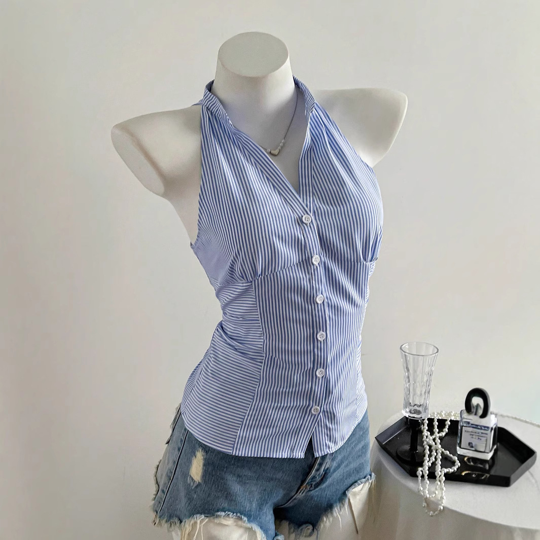 Blau-weiß gestreiftes ärmellos – Sleeveless Undershirt Bewertung und Preis